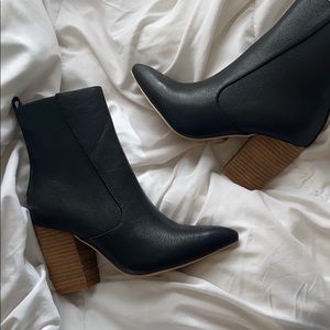 Faux leather booties